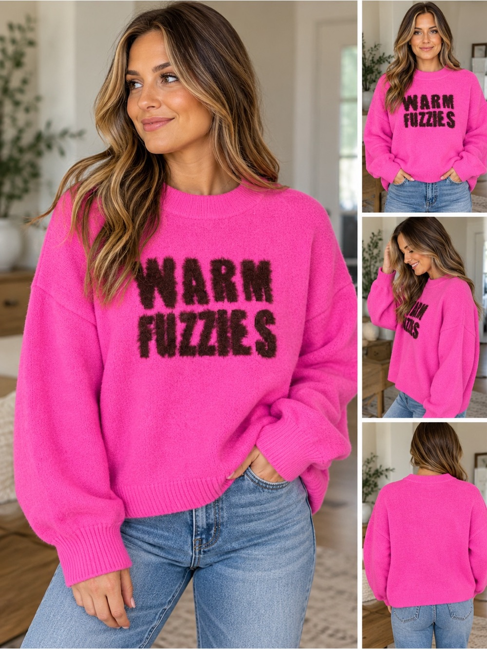 A New Day Warm Fuzzies Pullover Sweater Size L Pink